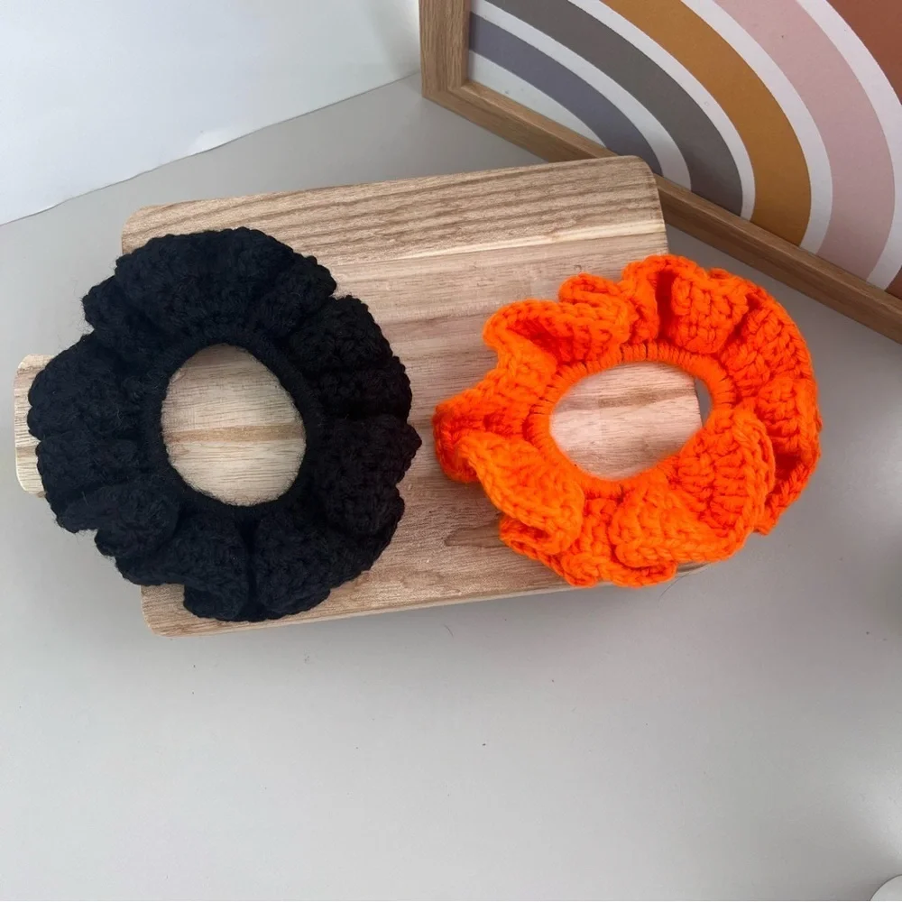 Scrunchie Handmade Crochet  Hair Ties Set of 2